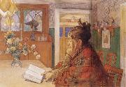 Carl Larsson Karin Readin Sweden oil painting reproduction